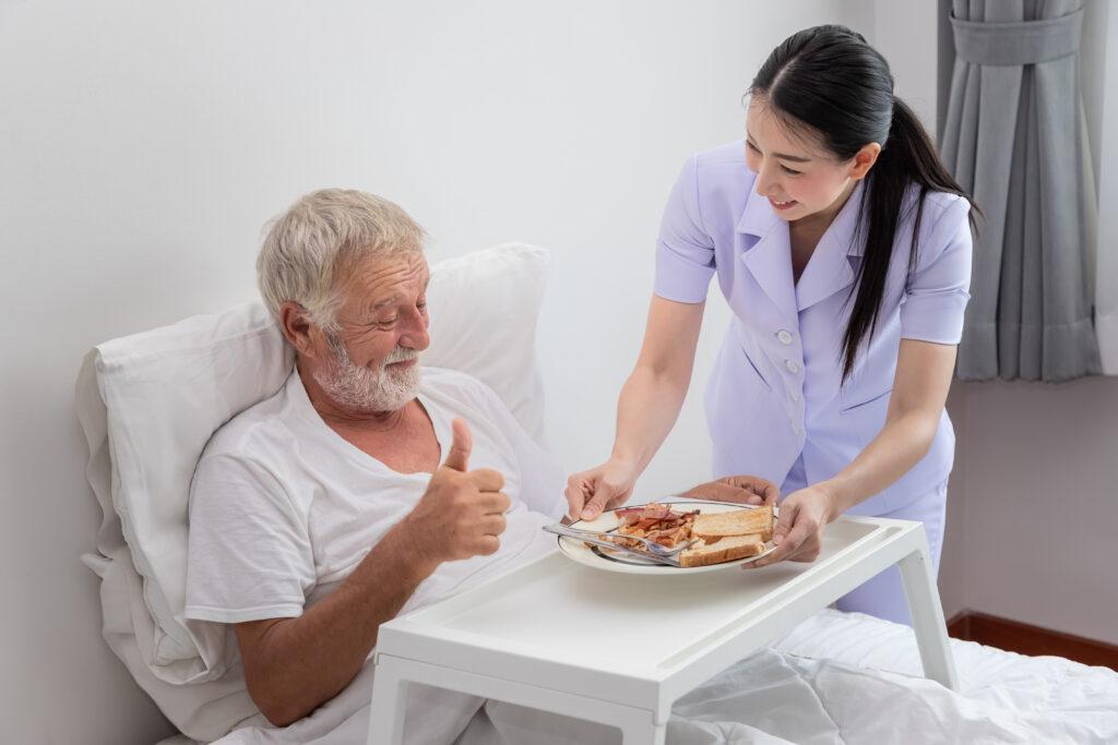 Nurse taking care of patient at hospital