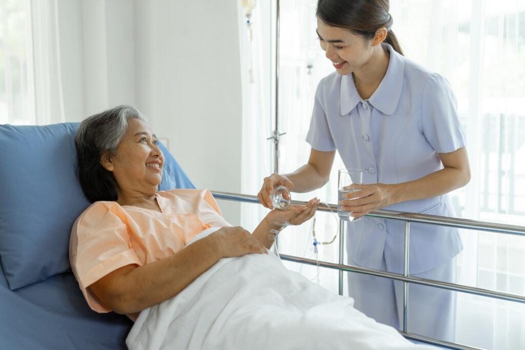 nurse taking care of patient